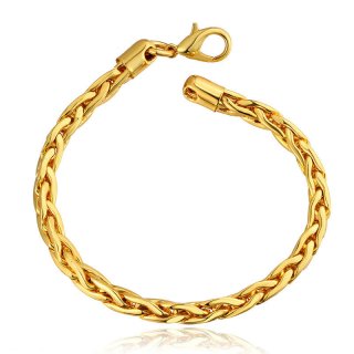 Simple Beautiful Top Quality Yellow Gold Charm Bracelet For Men