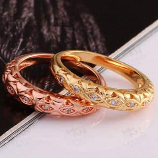 Yellow Gold / Rose Gold / Pt950 Platinum Plated Rings For Women Flower Shaped Round Brilliant