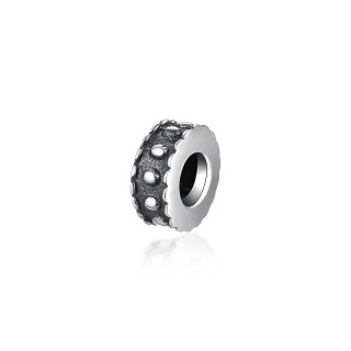 925 Sterling Silver Wheel Shape Charms Bead Round Fit Pandora Bracelet DIY Jewelry Accessories