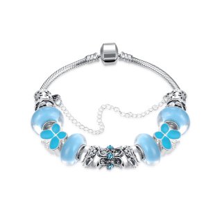 Original Blue Glass DIY Beads Cable-wire Chain Bracelets For Women Magnet Charm Bracelet PDRH043