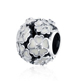 925 Sterling Silver Hollow Leaf Round Charms Bead Round Fit Pandora Bracelet DIY Jewelry Accessories