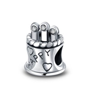 Authentic 925 Sterling Silver Polish Happy Charms Beads Fit Original Bracelet Necklace DIY Jewelry Accessories