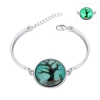Beautiful Bracelet Luminous In the Dark 925 Sterling Silver Tree Braclet YGH022