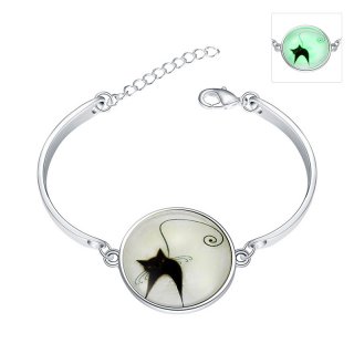 Cute Cat with Long Tail Bracelet Luminous In the Dark YGH030