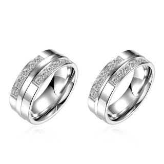 6mm Silver Rings For Women Men 316L Stainless Steel Wedding Engagement Bands Ring R098