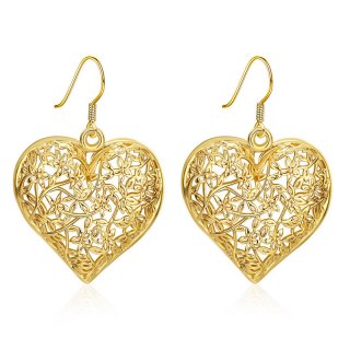 Gold Plated Heart-shaped pattern Design Fashion Woman Earrings For Women E071