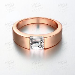 925 Sterling Silver Gold Ring With Cz Diamond Stone Love Rings For Mens KZCR142