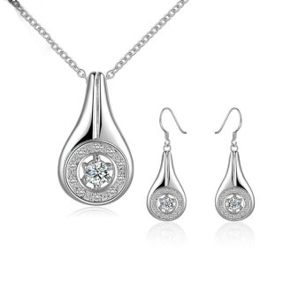 Cute Hollow Latest Siliver Plated Round Drop-shaped Jewelry Sets Popular Fashion Popular Jewelry Sets