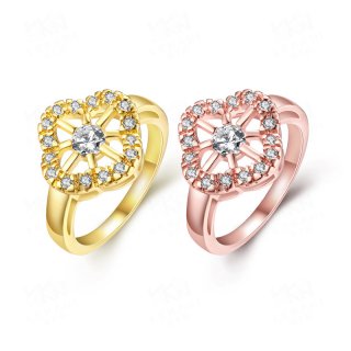 Silver Plated Wedding Large Colored Ring Zircon Sets R339