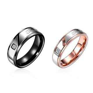 Gold Plated Gun Black Plated AAA Zircon Couple Rings Women & Men Party Wedding Engagement Rings Jewelry R100