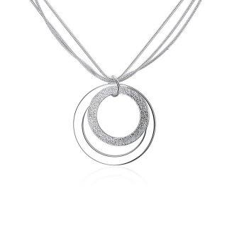925 Sterling Silver Round Irregular Necklaces&Pendants LKNSPCN056