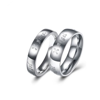 Stainless Steel Ring Letters Angel Couples Rings for Men Women Lovers Valentine's Gifts TGR165