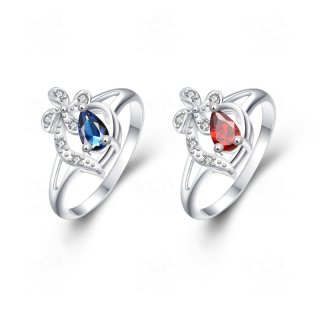 Rhinestone Emerald Ring Gold Plated Crystal Fashion Imitation Gemstone Anniversary Jewelry For Women SPR088