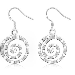 Round Sliver plated Charming Drop Dangle Earrings for Women E353