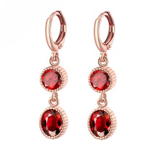 Red Resin Earring Gold Plated Drop Earrings For Women KZCE090