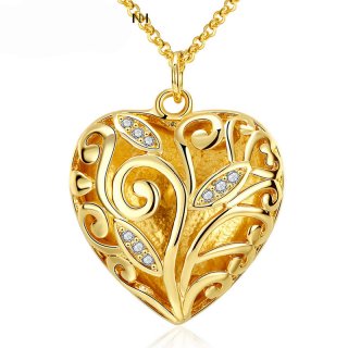 Zircon Charms Necklace Women Gold Heart Necklaces & Pendants AKN034