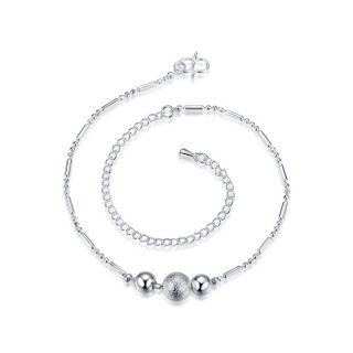 Simple Silver Gold Plated Metal Bead Anklet Fashion Foot Bracelets For Women Leg Chain