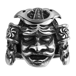 Rock Design Tribe 316L Stainless Steel Men Apache Indian Chief Head Ring Punk Figure Jewelry for Men