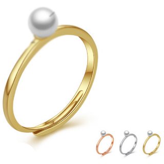 White Pearls 925 Sterling Silver Round Jewelry Ring for Women