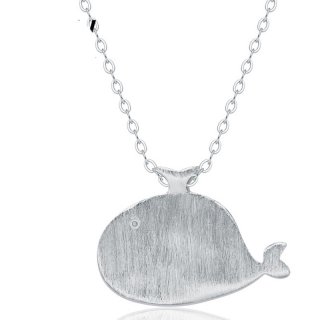 Dolphin Drawing Pendant 925 Sterling Silver for Women