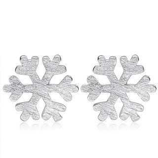 Simple Jewelry 925 Sterling Silver Snow Stud Earrings for Women