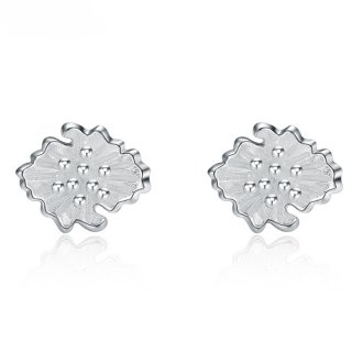 High Polished 925 Sterling SilverFlower Earrings for Women
