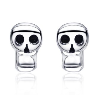 Skull Crossbones 925 Sterling Silver Earrings for Women