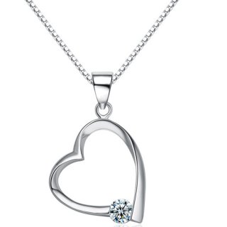 Elegant 925 Sterling Silver Heart Shaped Pendant for Women