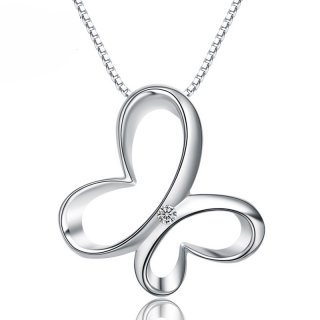Hand Made Butterfly Shape 925 Sterling Silver Pendant for Women