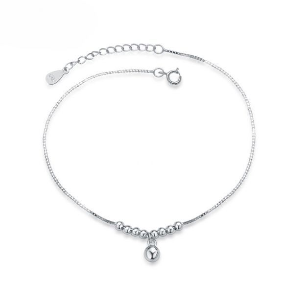 Small Beads 925 Sterling Silver Fashion Anklets for Women