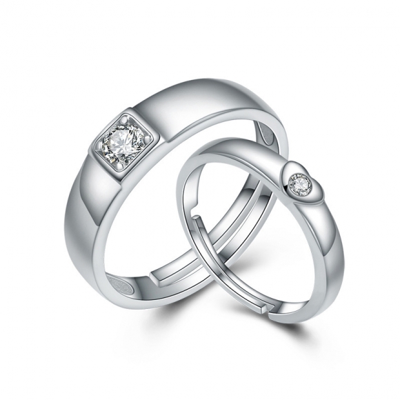 Fashion Diamond Epoxy Enamel 925 Sterling Silver Jewelry Ring for Couple