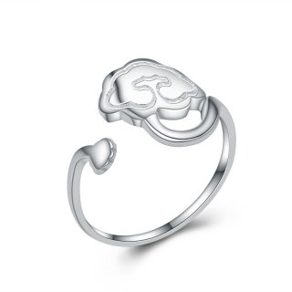 Fashhion Flower Round 925 Sterling Silver Ring For Women