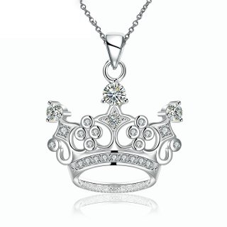 925 Sterling Silver Royal Crown Pendant for Girl