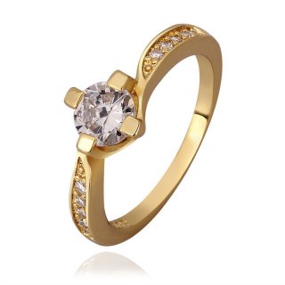 New Fashion Diamond Inlay Gold Plated Rings for Women