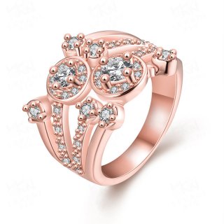 Beautiful Zircon Cutting Ring Rose Gold Plated Women Rings Fashion Jewelry Wholesale