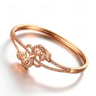 Heart Get Together Bnagle with Crystal Zircon Gold Bracelet Cuff Love Bracelets & Bangles Gift For Women
