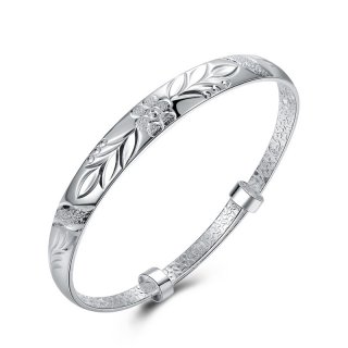 925 jewelry silver plated Bangle Fine Fashion Cute Silver Jewelry Bangle Bracelet Wedding Gift