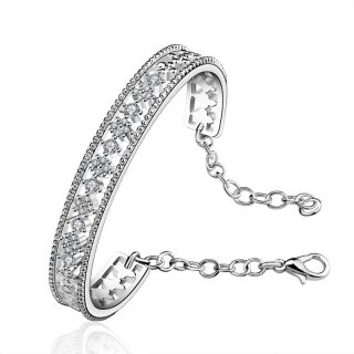 New Arrival Fashion Jewelry 925 fine Zircon Hollow Chain Bracelet Bangle
