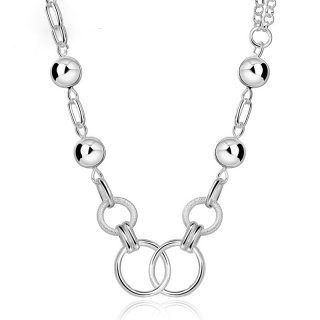 Fashion Silver Plated Simple Chain Necklaces For Women Party Jewelry