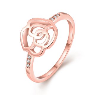 Plant/Flower Design Ring Sporty Style Gold Plated & Zirconia Fashion Jewelry For Women Dress Accessories