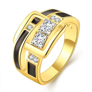 Wedding Rings for Women Classic Gold Plated with 925 Sterling Silver Diamond Rings Fashion Gold Jewelry Wholesale