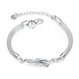 Wholesale Fashion Jewelry Silver Plated Bracelets Women Girl Handmade Charm Bracelet