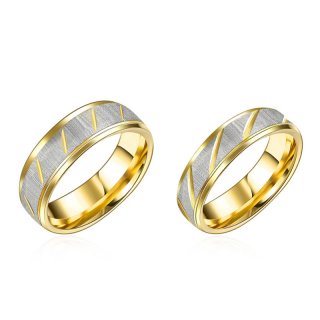 Plated Gold Engagement Ring Male Style Romantic Couple Wedding Engagement Rings Jewelry