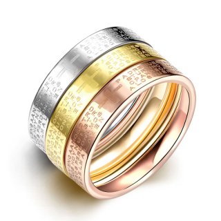 Top Quality European Popular Marked Letter Three Color Circles 925 Sterling Silverl Women Men's Treedy Ring