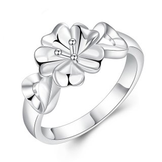 Newest Design Silver Plated Rings Jewelry Exquisite Beautiful Petals Ring Jewelry