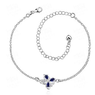925 sterling silver plated beaded foot chain with butterfly and extended chain fine jewelry for women anklets