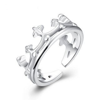 Ring Silver Plated Ring Silver Trendy Jewelry Ring Women's Crown Jewelry Wholesale
