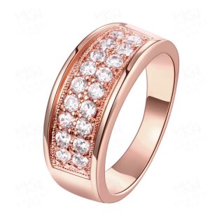 Sweet Big Round Bling Full Cubic Zircon Ring Engagement Wedding Ring for Women Girls Chirstmas Party Gift Fashion Jewelry
