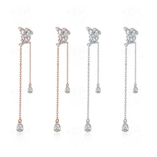 Earrings for Women Fashion Rose Gold/Platinum Plated Long Drop Earrings Personality Jewelry Inlaid Cubic Zirconia