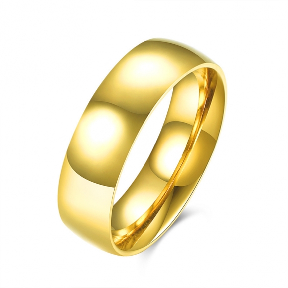 Gold Color Stainless Steel Men's Fashion Man Ring Cool Man's High Polished Man's Wedding Ring